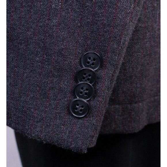 JOHN VARVATOS Blazer Sport Coat Casual Jacket Size 44R Gray Striped Wool Blend - Picture 7 of 13